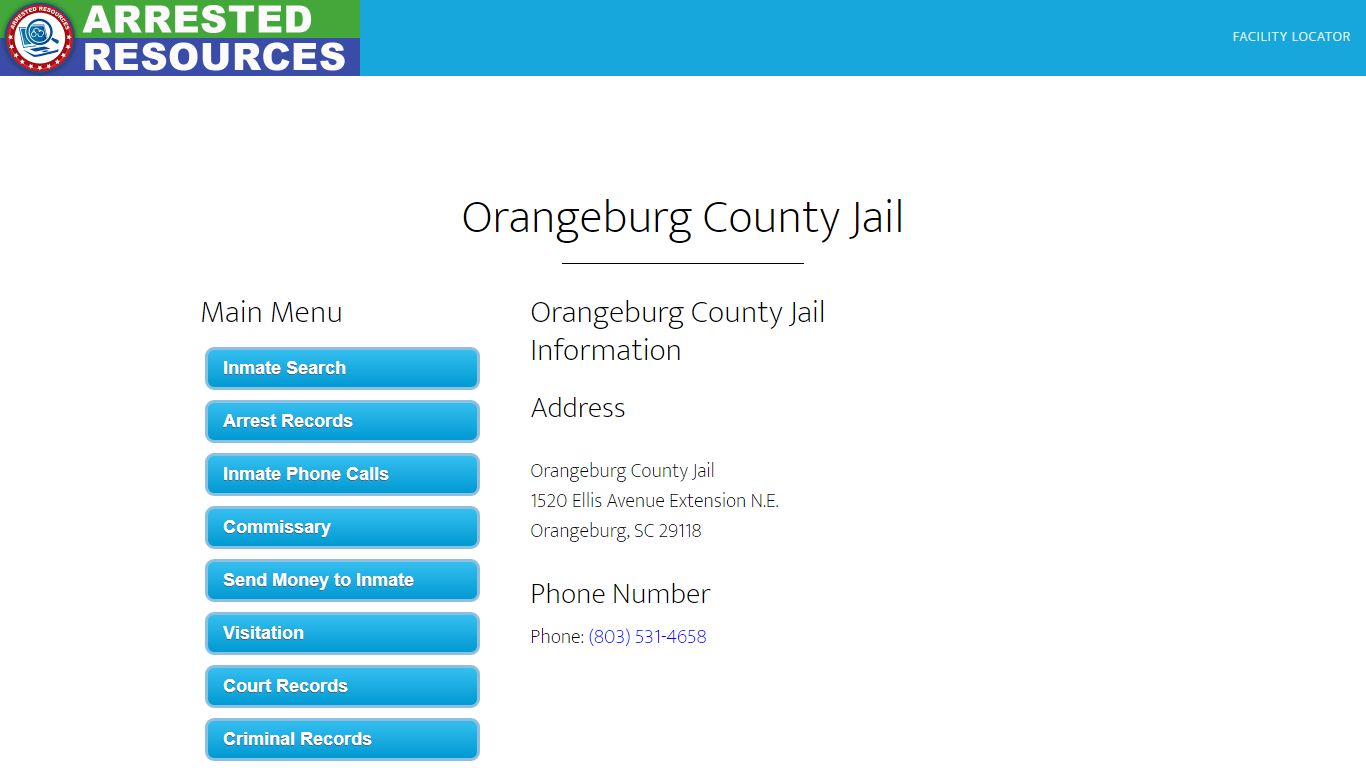 Orangeburg County Jail - Inmate Search - Orangeburg, SC